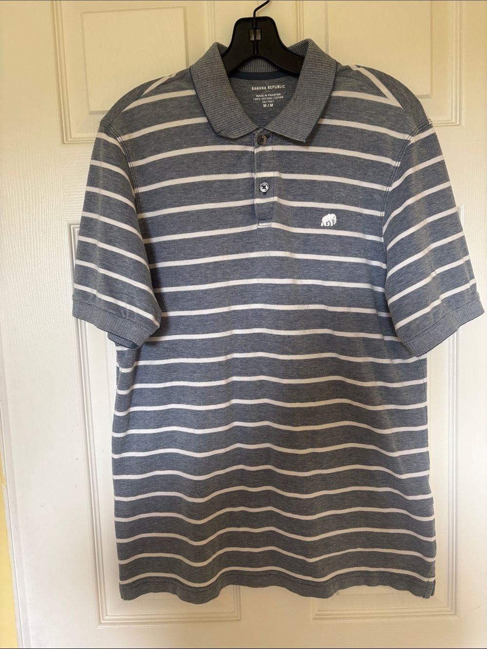 Banana Republic Blue and White Striped Polo